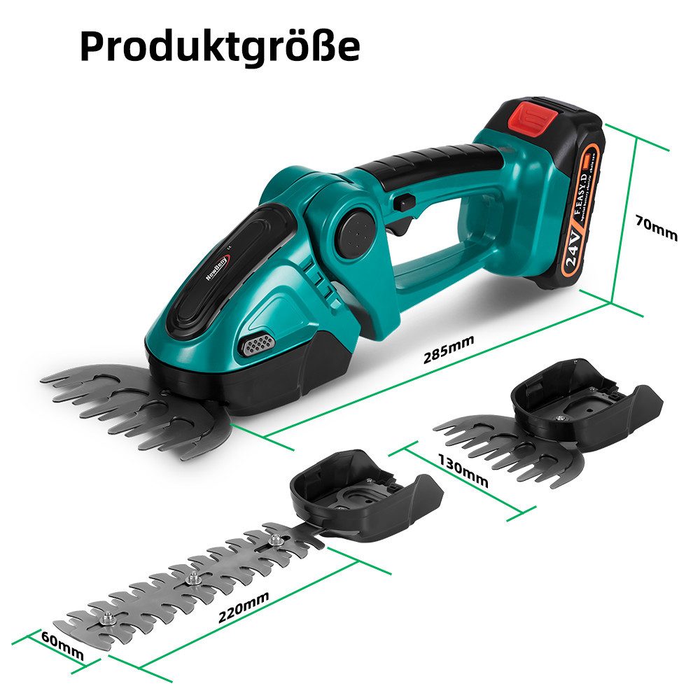 ONEVAN Akku-Heckenschere Akku-Gras & Strauchschere 2in1, günstig online kaufen