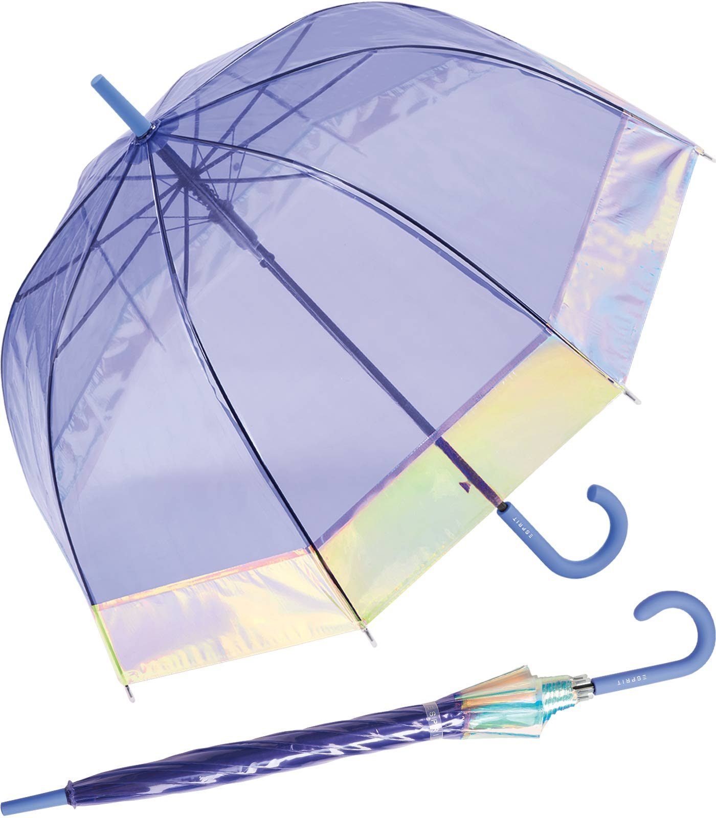 Esprit Stockregenschirm Automatik-Glockenschirm Shiny Border transparent, günstig online kaufen