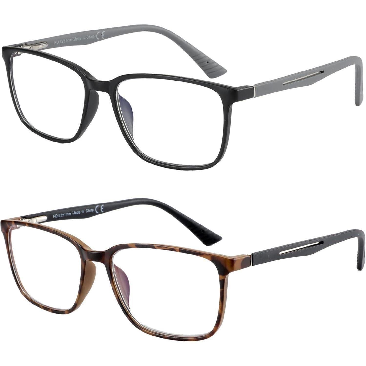 LuxusKollektion Lesebrille Brille Blaulichtfilter Lesebrille Herren Schwarz und Türkis 3.5 x