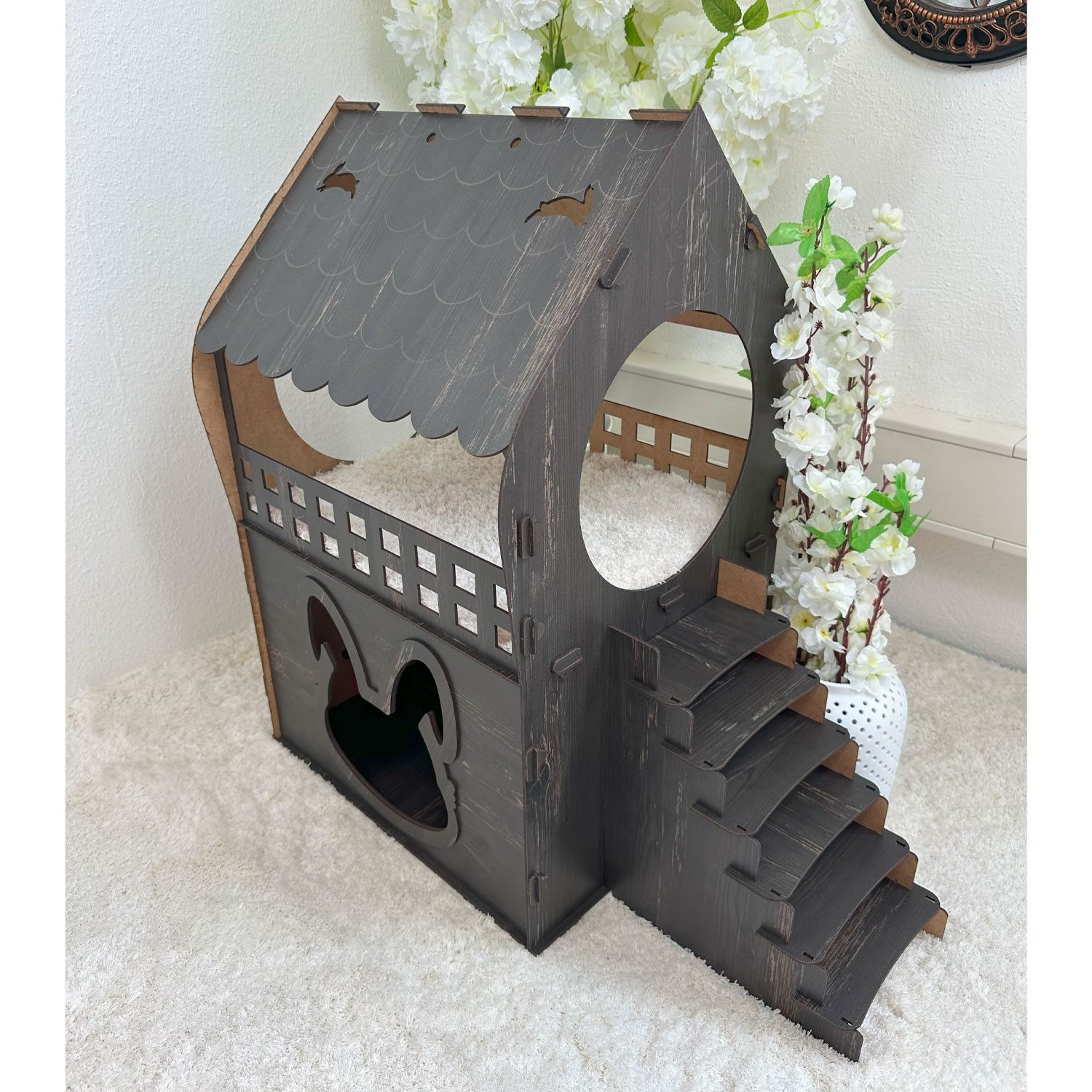 Jungengel Tierhaus Hasenhaus XL 2 Etagen Kaninchenhaus Hasennest Hasenhütte günstig online kaufen