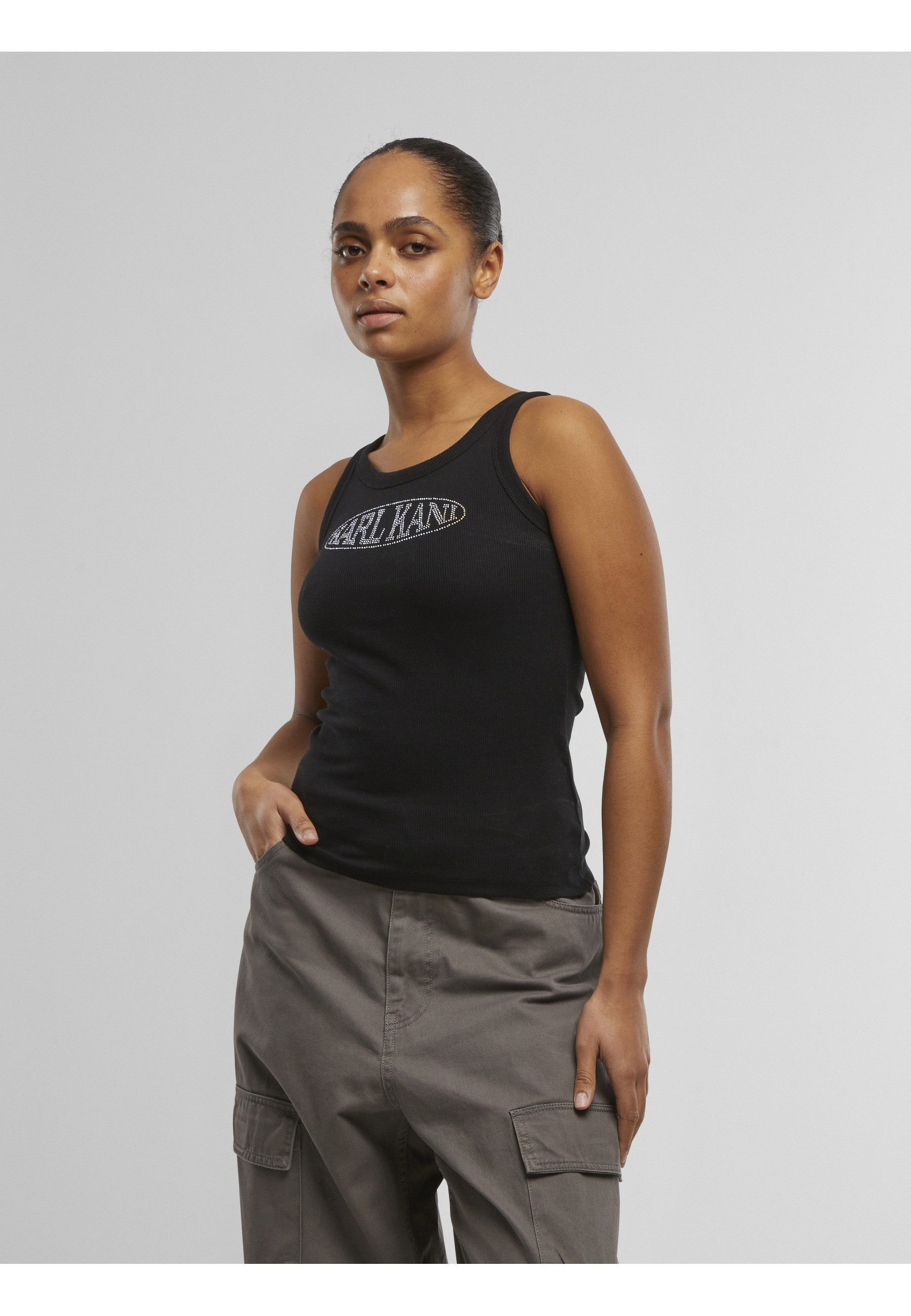 Karl Kani Tanktop Karl Kani Woven Signature Rhinestone Rib Tank