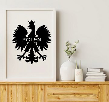 LEON FOLIEN Dekofigur Polen Adler - polnische Wappen - Lasergravur LED in Buche #92