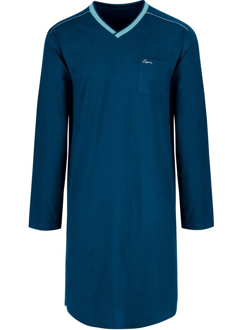 Trigema Pyjama aus saphir-C2C Herren-Nachthemd Biobaumwolle (kbA) TRIGEMA
