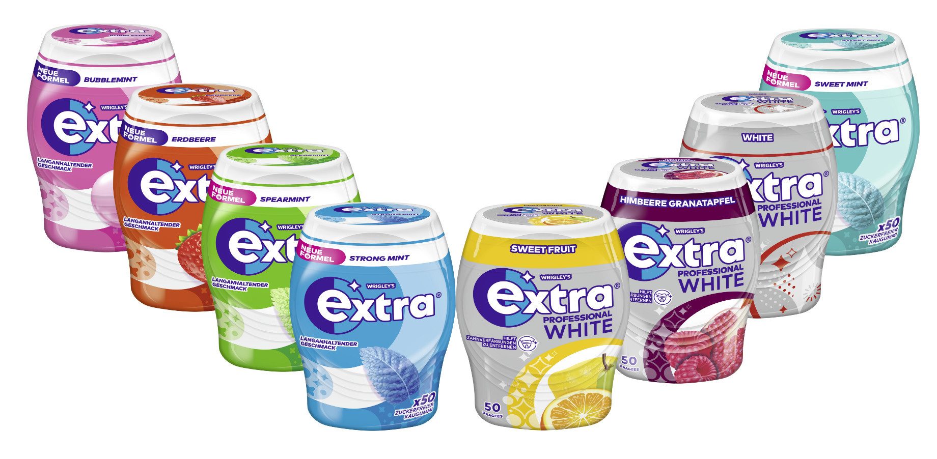 EXTRA Süßigkeit EXTRA Kaugummi Dosen Mix I 8 verschiedene Dosen á 50 Dragees