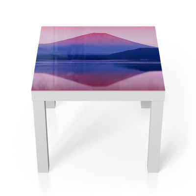 DEQORI Couchtisch 'See Motosu und Mt. Fuji', Glas Beistelltisch Glastisch modern