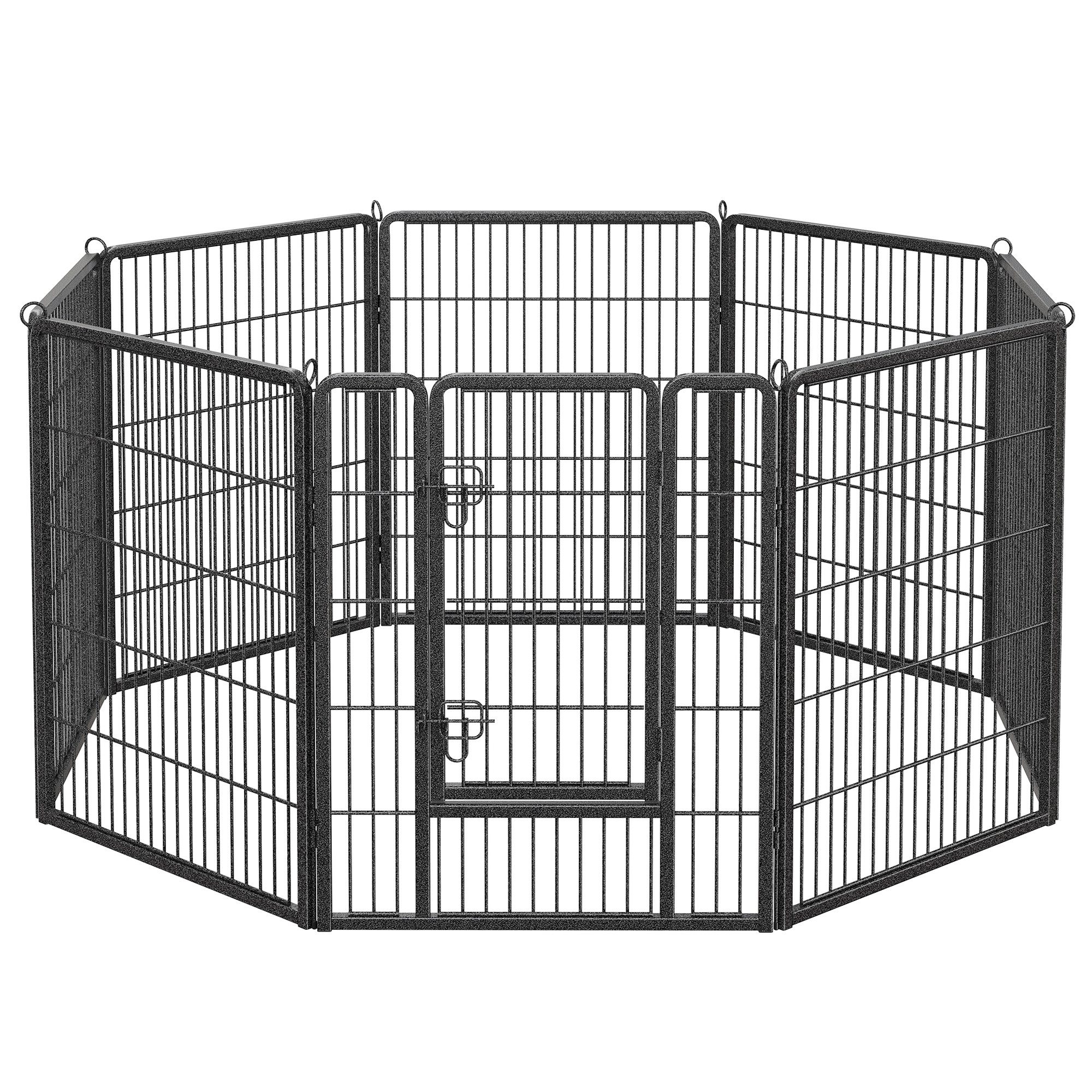 FEANDREA Freigehege, L/XL/XXL Welpenauslauf, 8 Platten DIY, Doppel-L-Schloss
