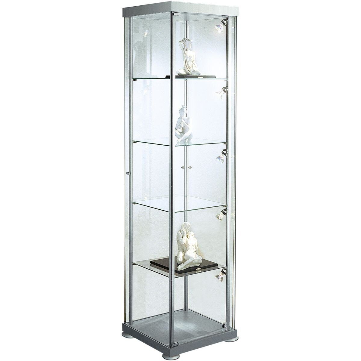 KERKMANN Glasvitrine expoline Vitrine aus ESG-Sicherheitsglas, quadrat, abschließbar, 42,5x180 cm