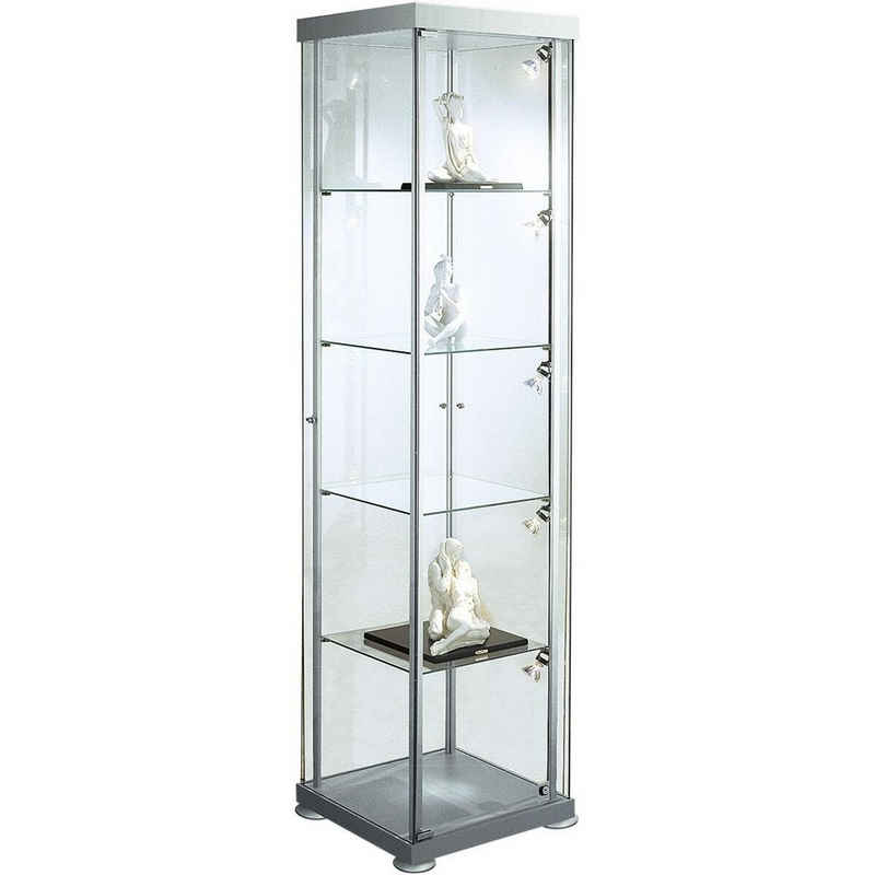 KERKMANN Glasvitrine expoline Vitrine aus ESG-Sicherheitsglas, quadrat, abschließbar, 42,5x180 cm