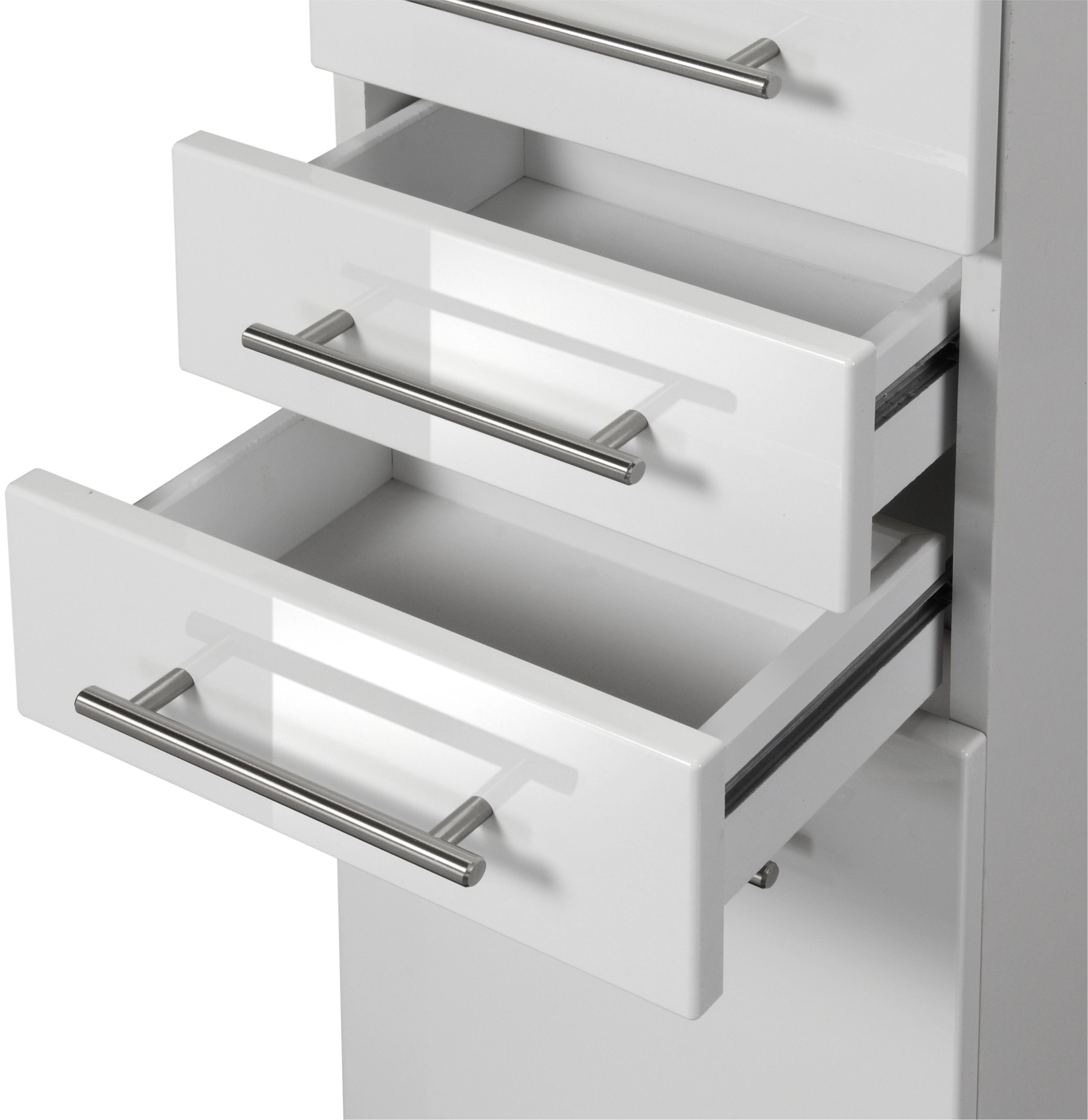 welltime Hochschrank Trento, verschiedene Ausführungen und Farben Badmöbel, Seitenschrank Breite 30 cm, viel Stauraum, Made in Germany – Bild 4 von 5