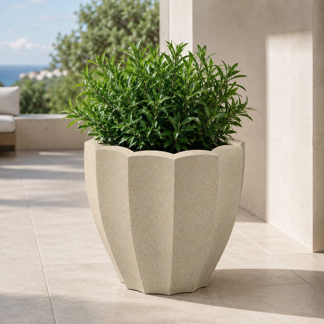 Prosperplast Blumentopf Dekorativer Blumentopf Ethick Rona Round TRO40 (1 St), Pflanzkübel ø 40 cm