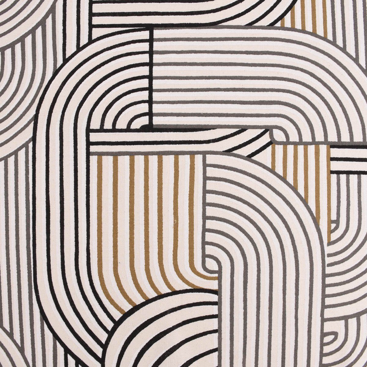 handmade 40x160cm schwarz SCHÖNER Tischläufer von gold natur LEBEN. LEBEN., Tischläufer Geometrie SCHÖNER