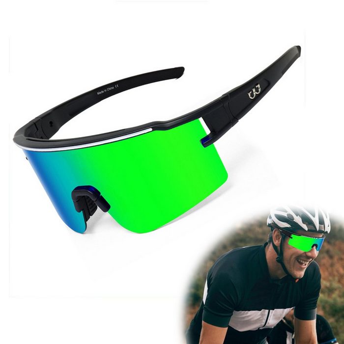CALIYO Fahrradbrille Polarisierte Sonnenbrille Fahrradbrille Herren Damen UV 400 Schutz mit 3 Wechselgläser Schutzbrille Sportbrille