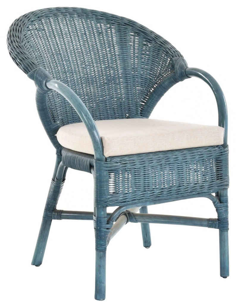 Krines Home Sessel Rattansessel Lounge Rattanstuhl Armlehne Clubsessel Wintergartensessel, Stapelbar