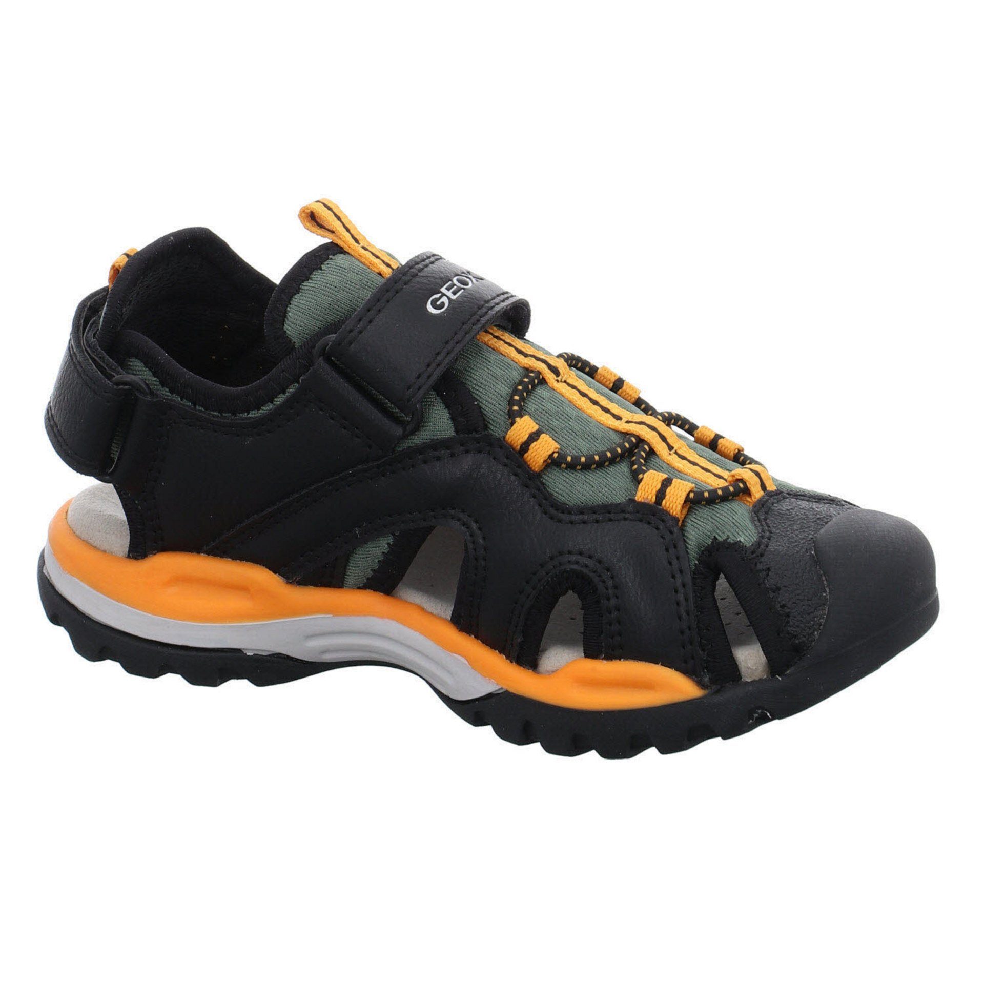 Schwarz Schuhe Sandale Jungen Orange Geox Outdoorsandale Sandalen Borealis Synthetikkombination