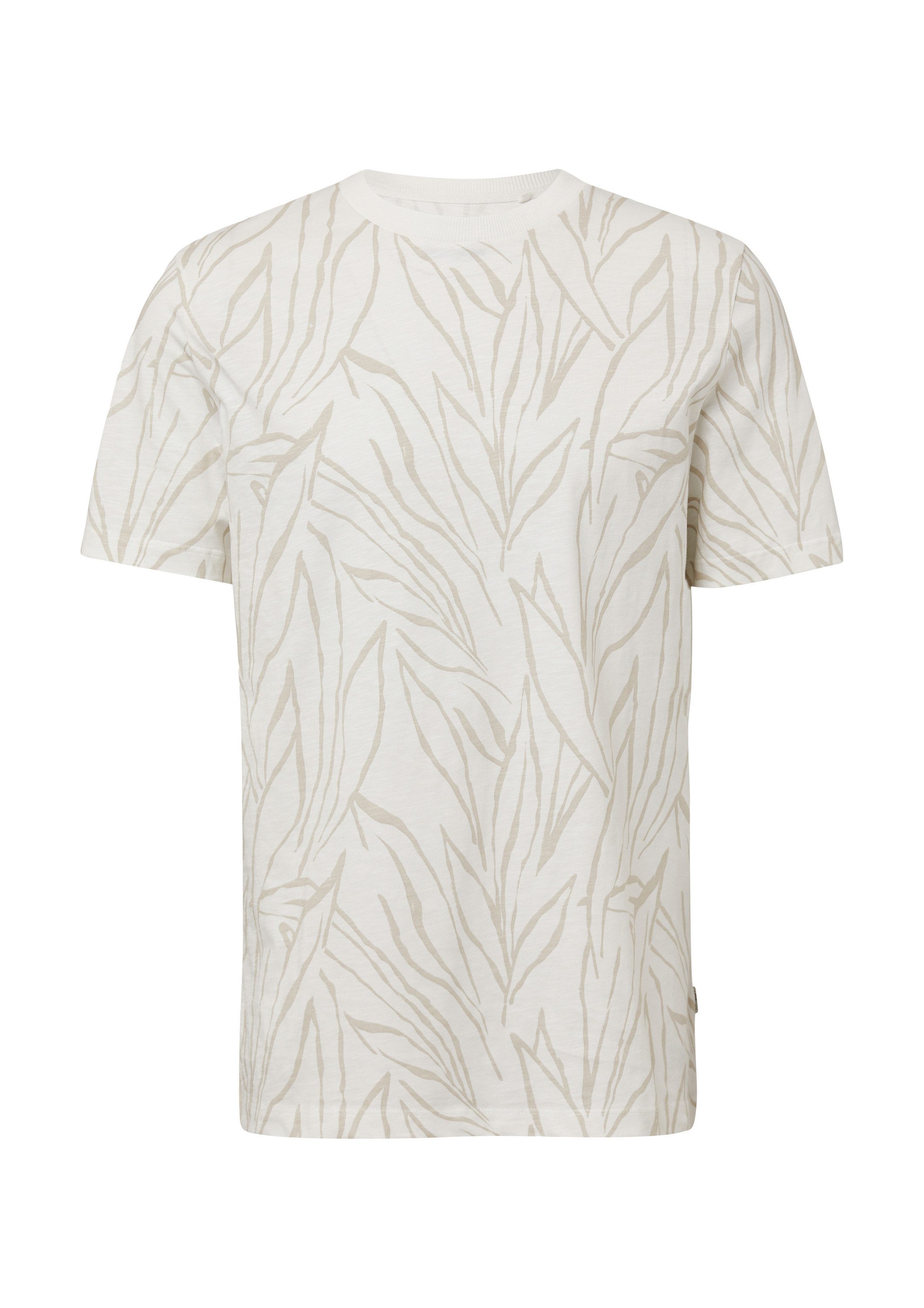 s.Oliver Kurzarmshirt T-Shirt Baumwollshirt mit Print und Flammgarnstruktur günstig online kaufen