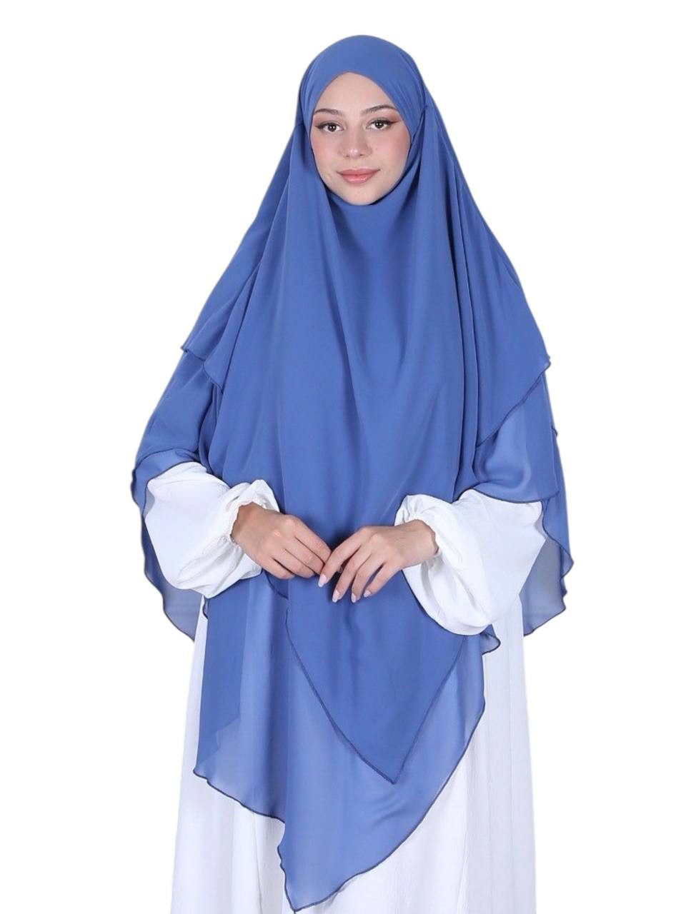 Aymasal Kopftuch Dreilagiger Khimar Chiffon Khumur Hijab Kopftuch Bedeckung günstig online kaufen