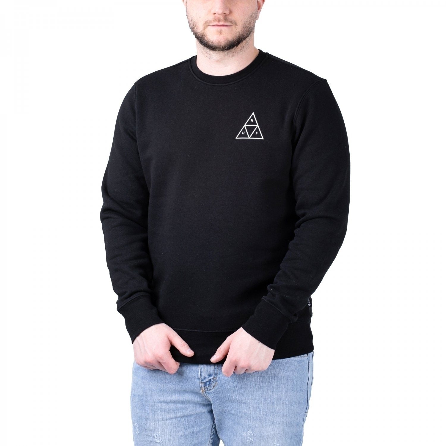 HUF Sweater HUF Essentials Triple Triangle Sweatshirt Black