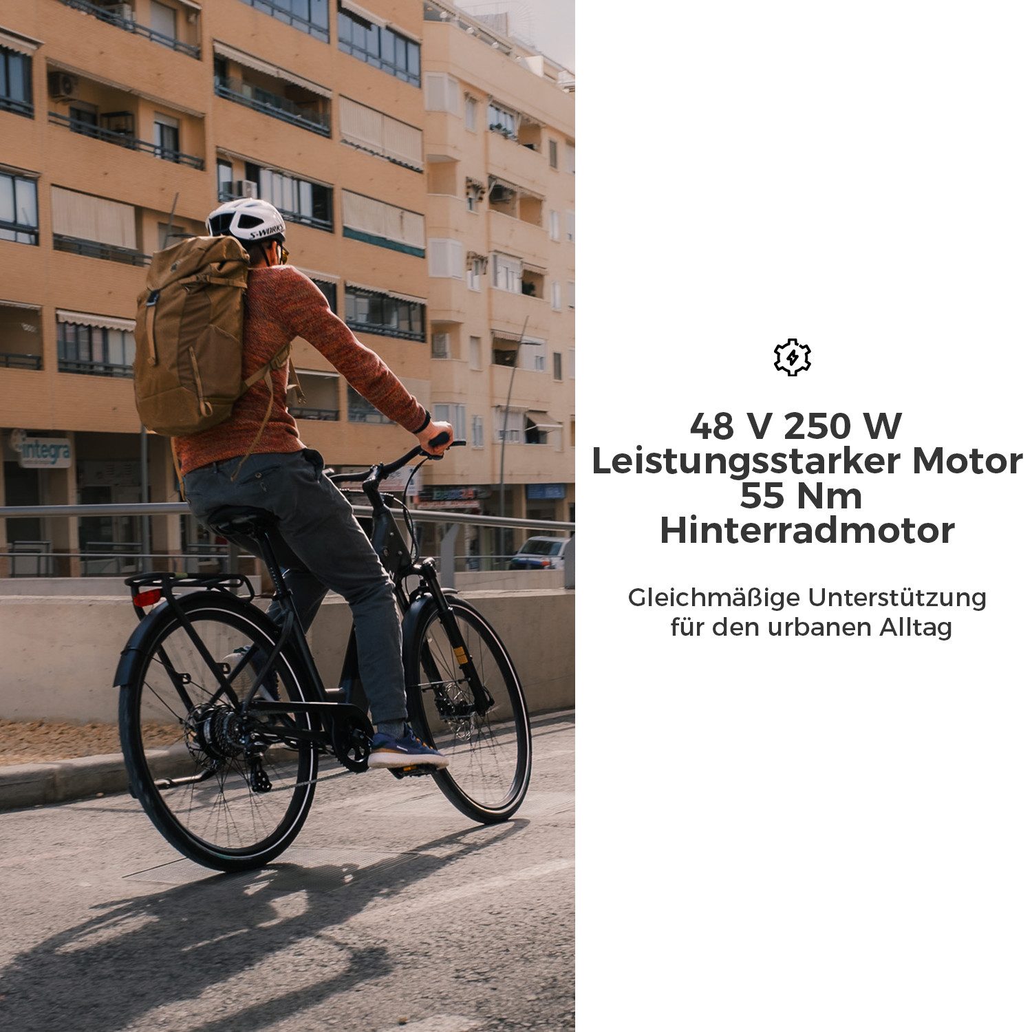 DERUIZ E-Bike Cityrad 28 Zoll für Damen und Herren, Bluetooth+App, Elektrofahrrad 161km, 8 Gang Shimano Altus RD-M310 Schaltwerk, Kettenschaltung, Heckmotor, 644 Wh, (Federgabel mit Lockout, Drehmomentsensor, mit Bremslicht), Quartz 2026, nur ca. 24kg, Einheitsgröße: 44cm, Hydr. Scheibenbremsen
