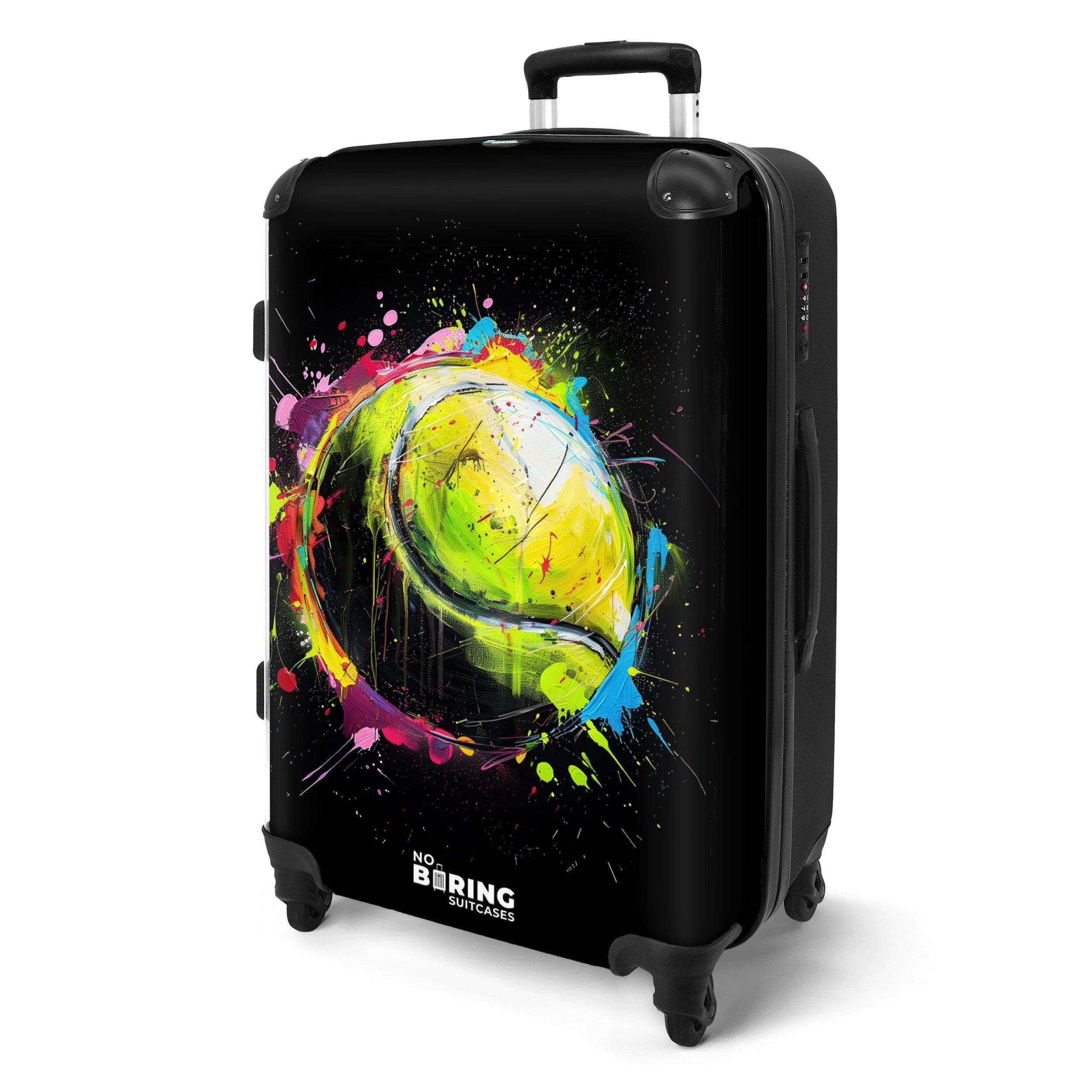 NoBoringSuitcases.com© Hartschalen-Trolley mit leuchtende Räder - Tennisbal günstig online kaufen