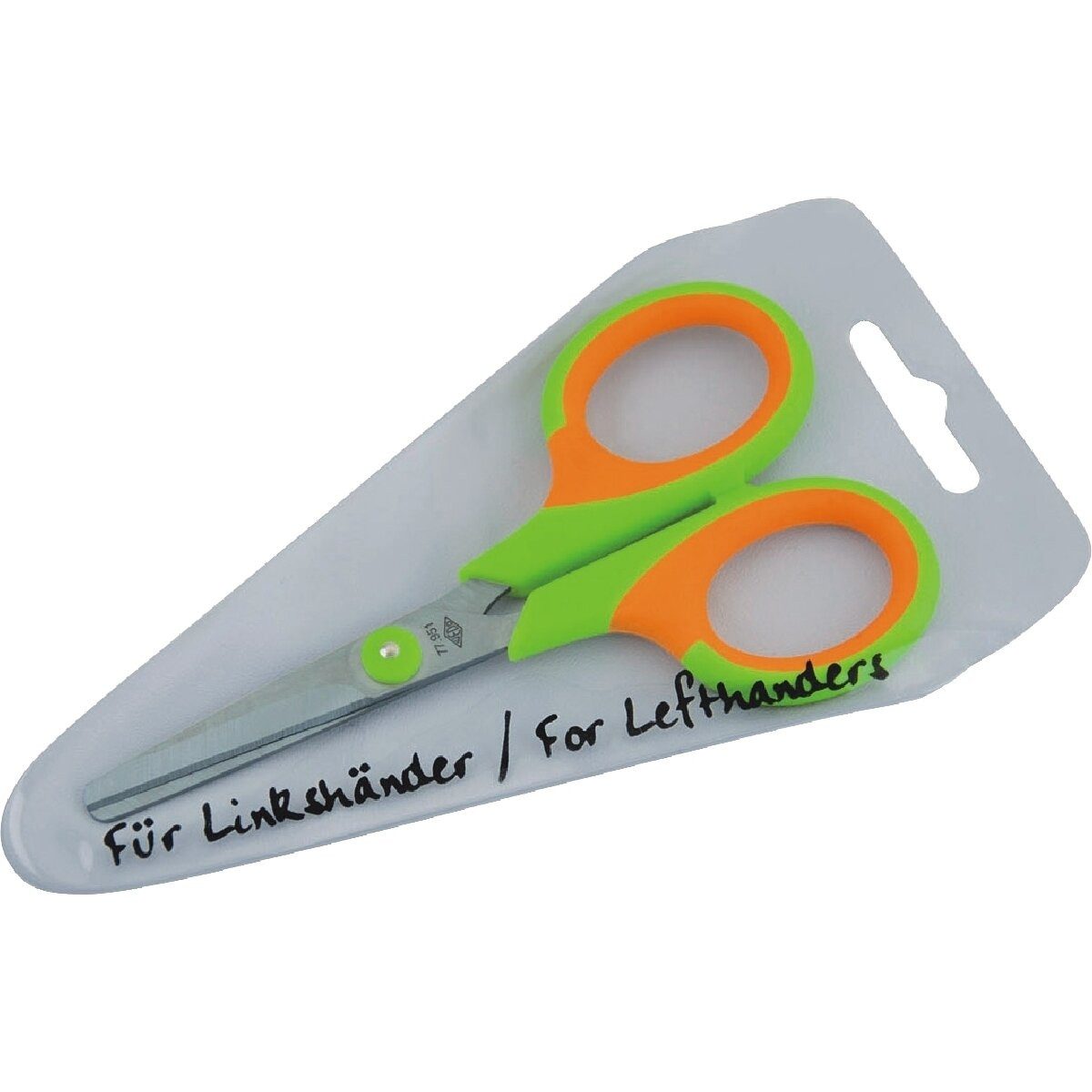WEDO Papierscheren Kinderschere Soft-Kid Linkshänder 11,5 cm grün/orange