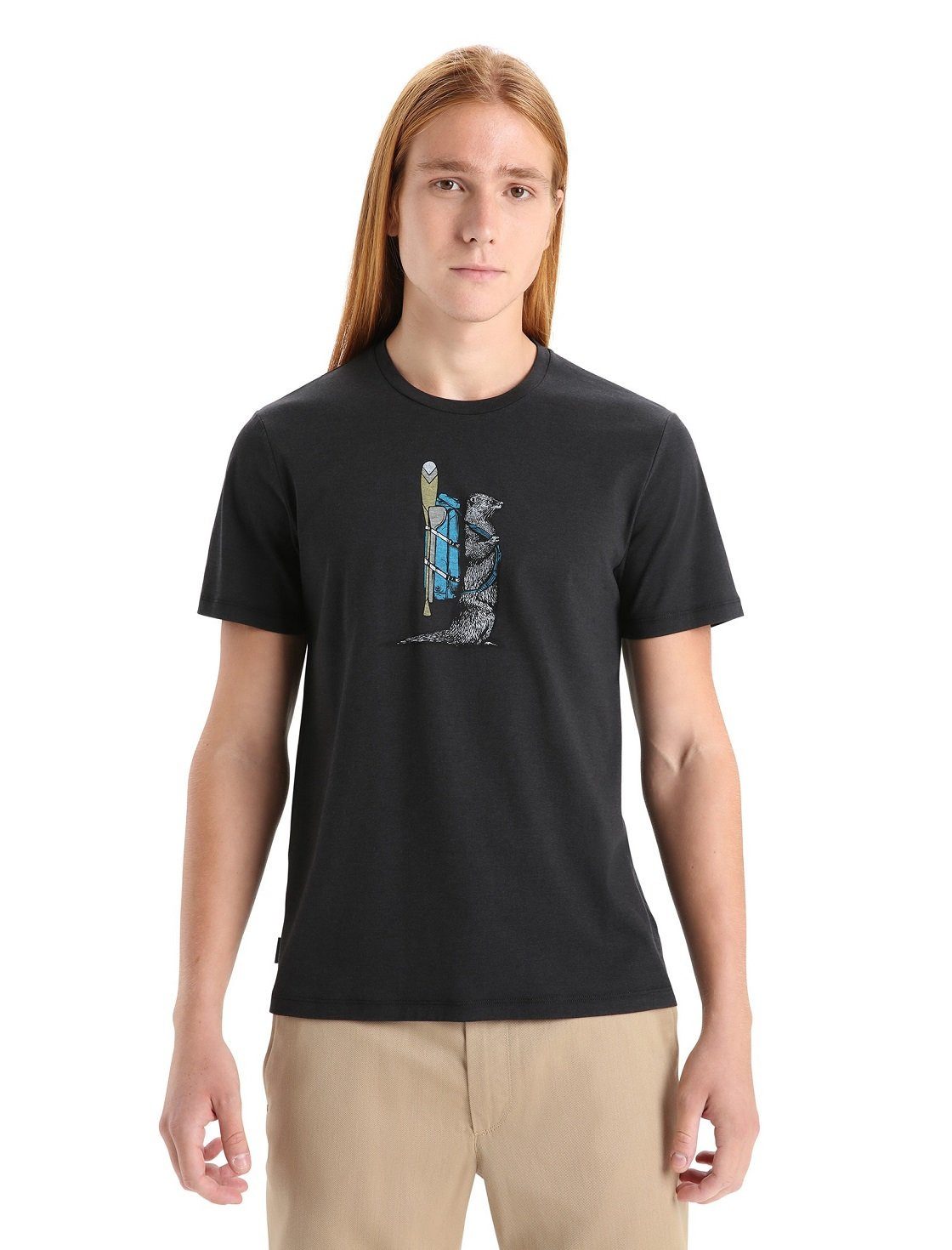 Icebreaker T-Shirt Central Classic II SS Otter Paddle (50% Merino, Stoffstärke)