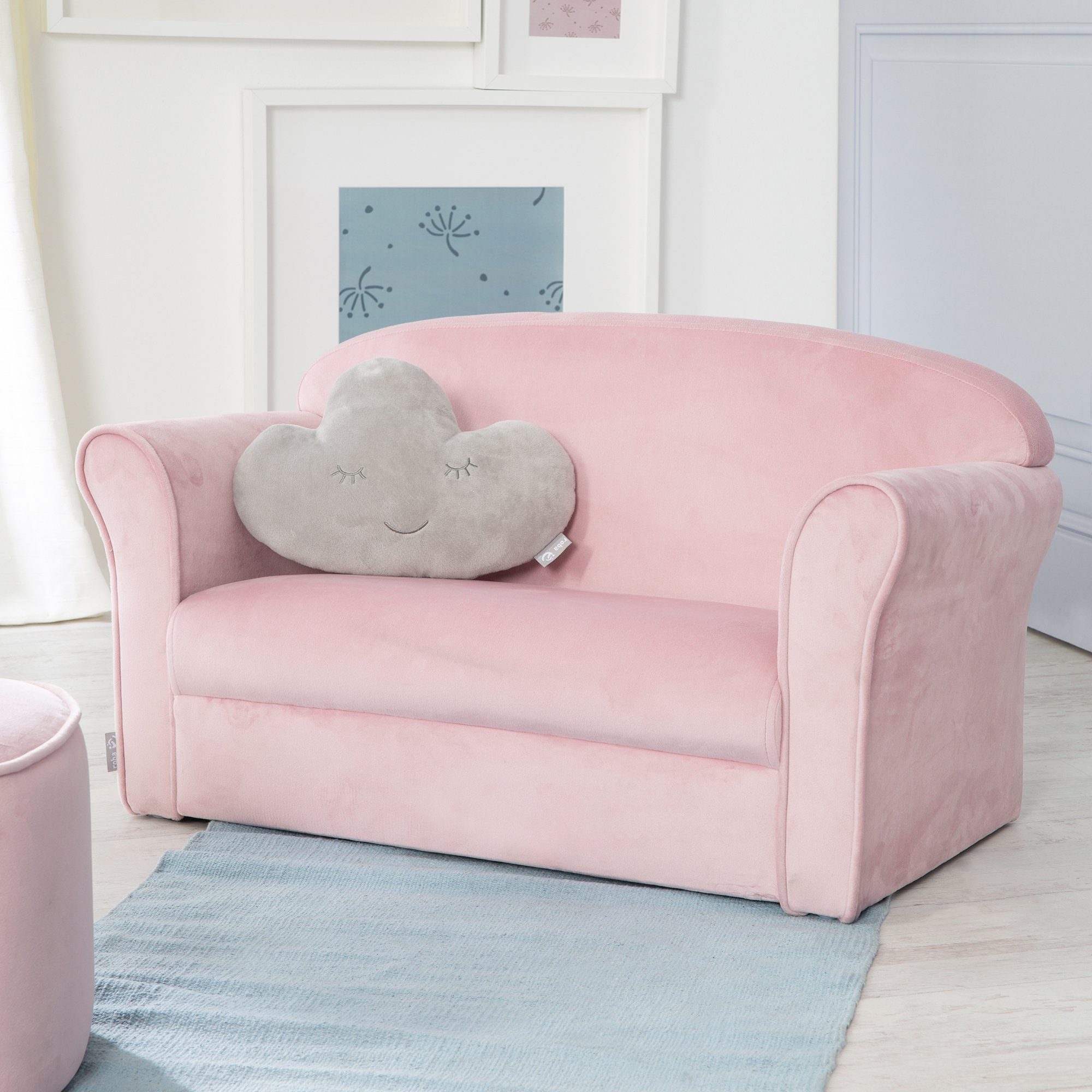 Sofa mit rosa/mauve Lil roba® Sofa, Armlehne