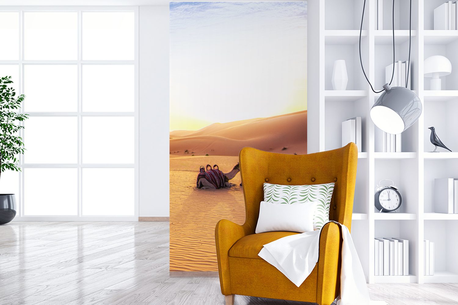 Kamel bedruckt, MuchoWow Wohnzimmer (2 Sand, Küche, Fototapete - Fototapete St), - Vliestapete Wüste Matt, für Schlafzimmer