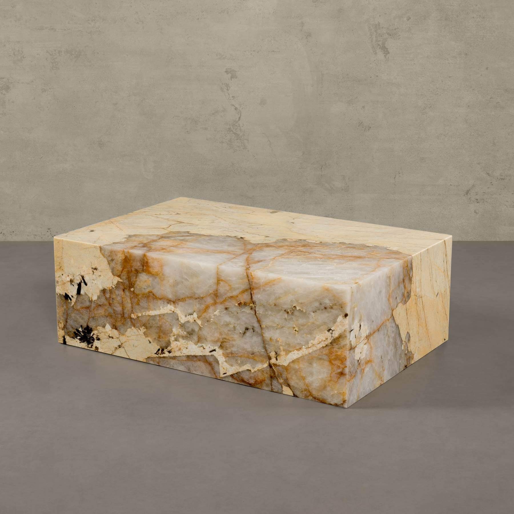 MAGNA Atelier Couchtisch ASPEN mit ECHTEM MARMOR, Ablagetisch Beistelltisch eckig, echter Marmor Tisch, 90x60x30cm Patagonia