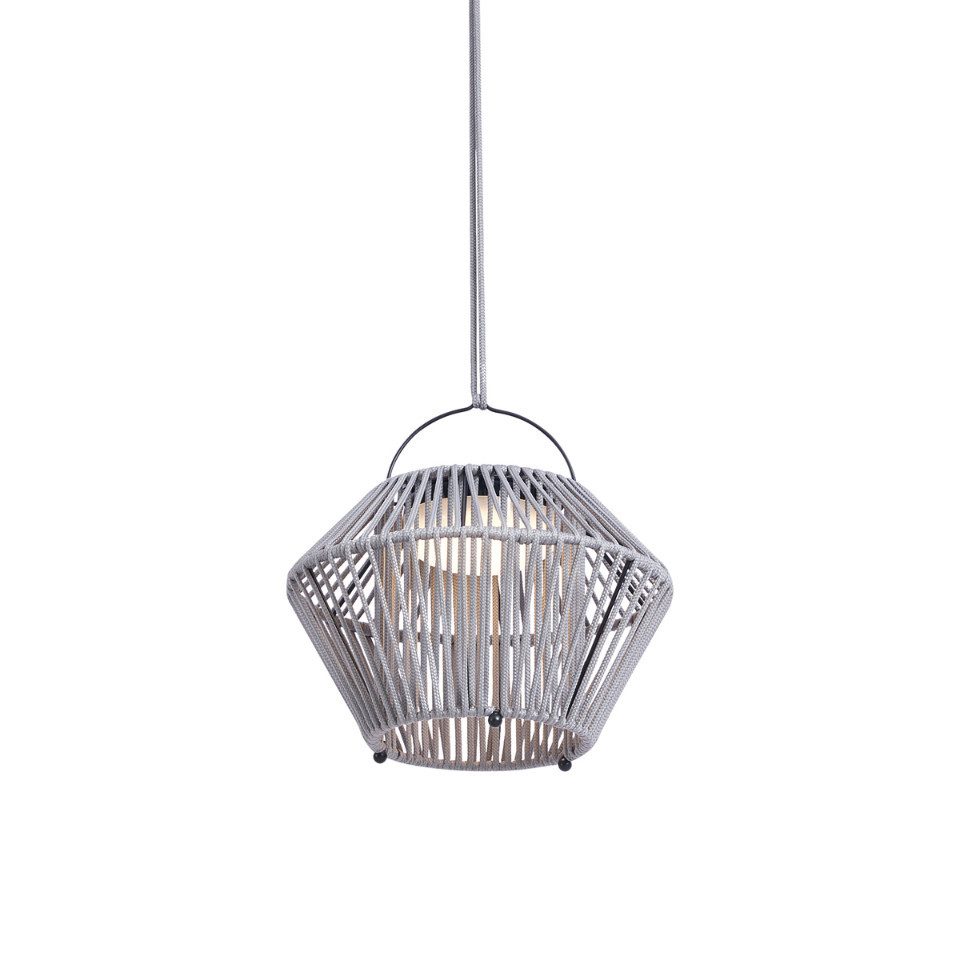 Qazqa USB-Stehleuchte Duco (1-St), QAZQA Akku­leuchte, led-module, Grau, Kunststoff, Bohemian
