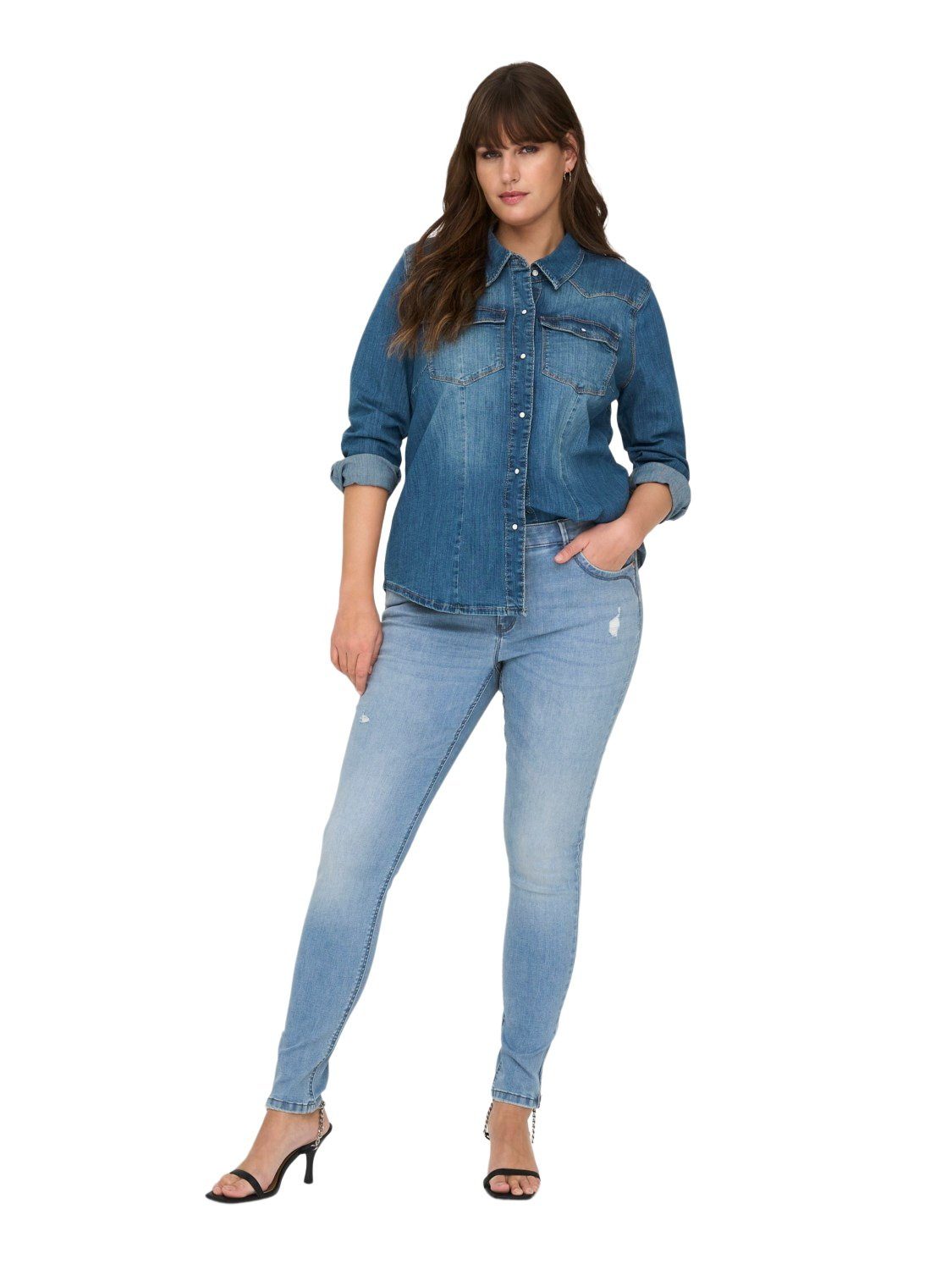 Skinny-fit-Jeans mit Größen Jeanshose in Stretch großen ONLY BJ759 CARKARLA