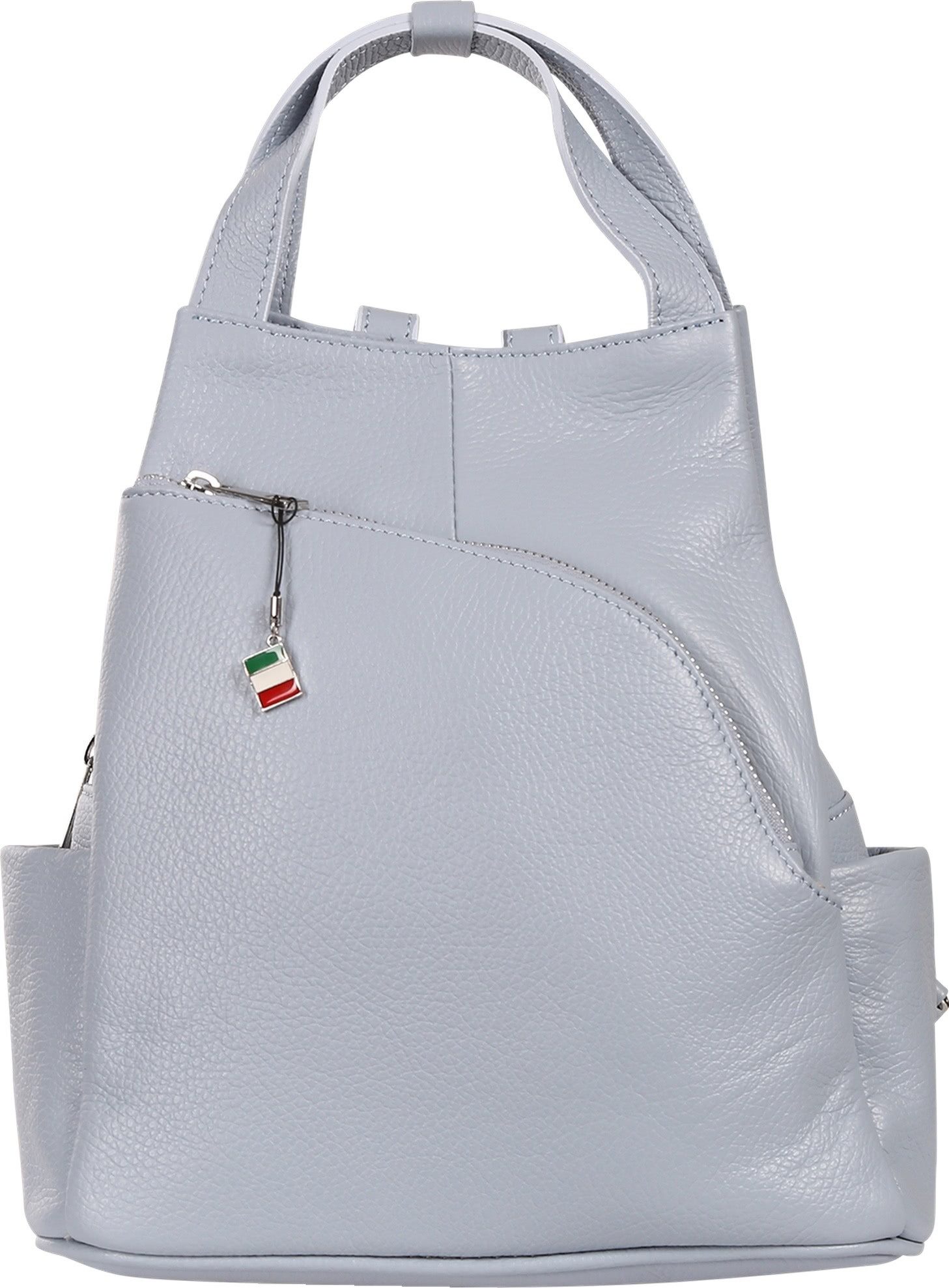 FLORENCE Cityrucksack Florence Rucksack Damen Echtleder (Cityrucksack), Damen Cityrucksack Leder, hellblau ca. 27cm