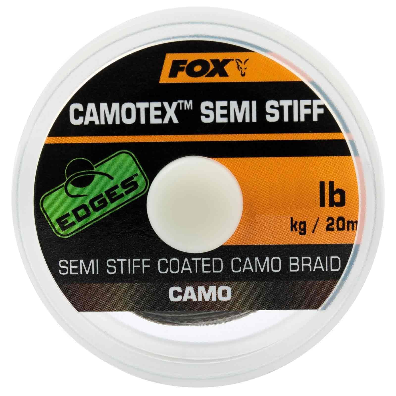 Fox Vorfachschnur, 20 m Länge, Fox Camotex Semi Stiff Coated Camo Braid 25lb 20m Vorfachmaterial
