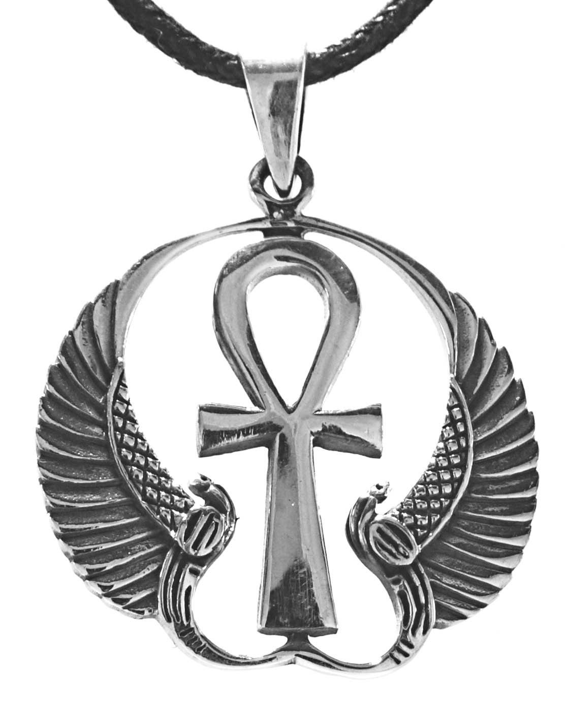 Kiss of Leather Kettenanhänger Ankh Ägypten Anch Lebenskraft Henkelkreurz 925 Sterling Silber