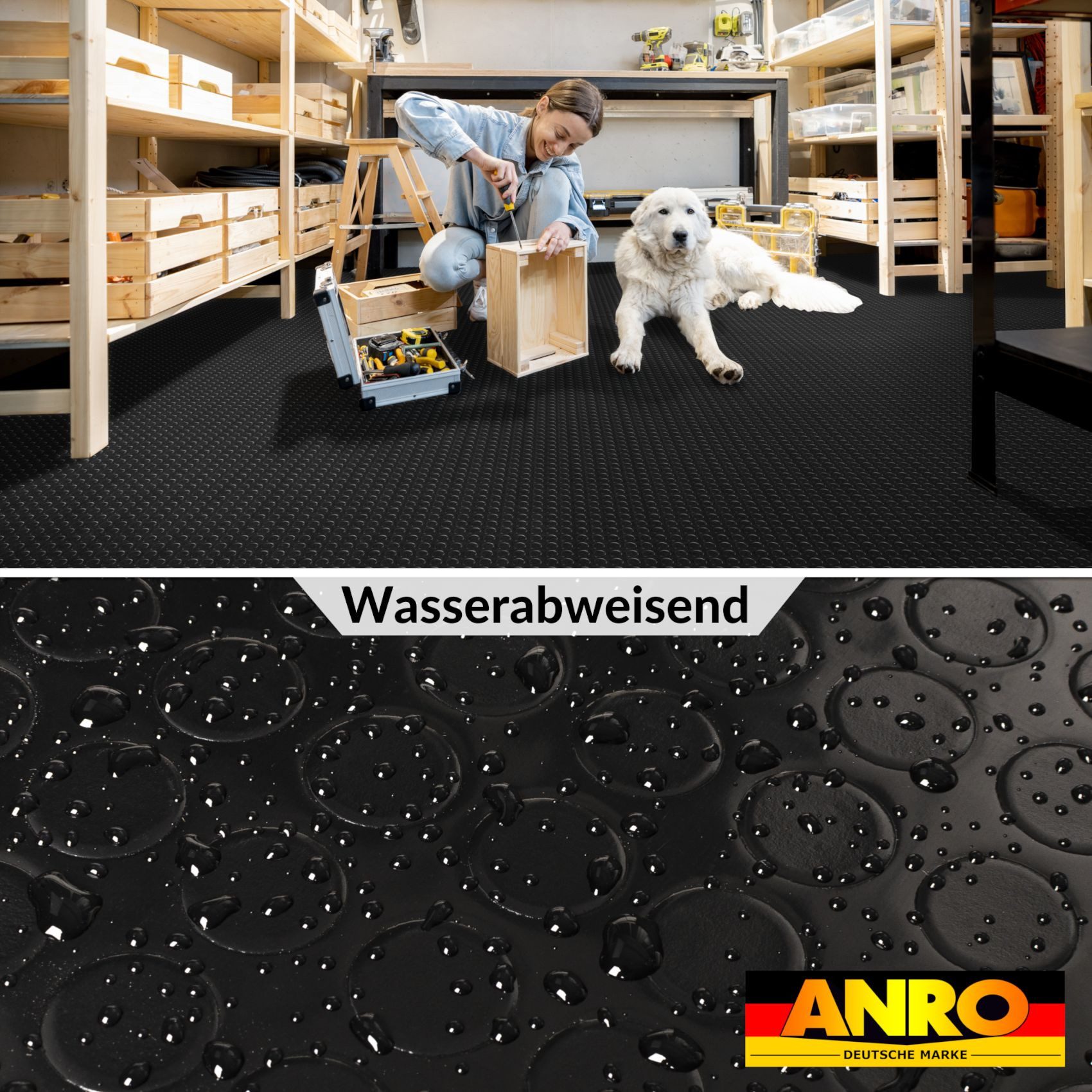 ANRO Vinylboden IMOS Bodenbelag Starker Linoleum PVC-Bodenbelag gerollt, Feuchtigkeitsbarriere feine Optik, Wasserbeständig Langlebig PVC Matte in Größe: 100x140cm