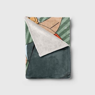 Sinus Art Handtücher Handtuch Strandhandtuch Saunatuch Kuscheldecke mit Fotomotiv Pop Art Comic schö, Baumwolle-Polyester-Mix (1-St), Handtuch