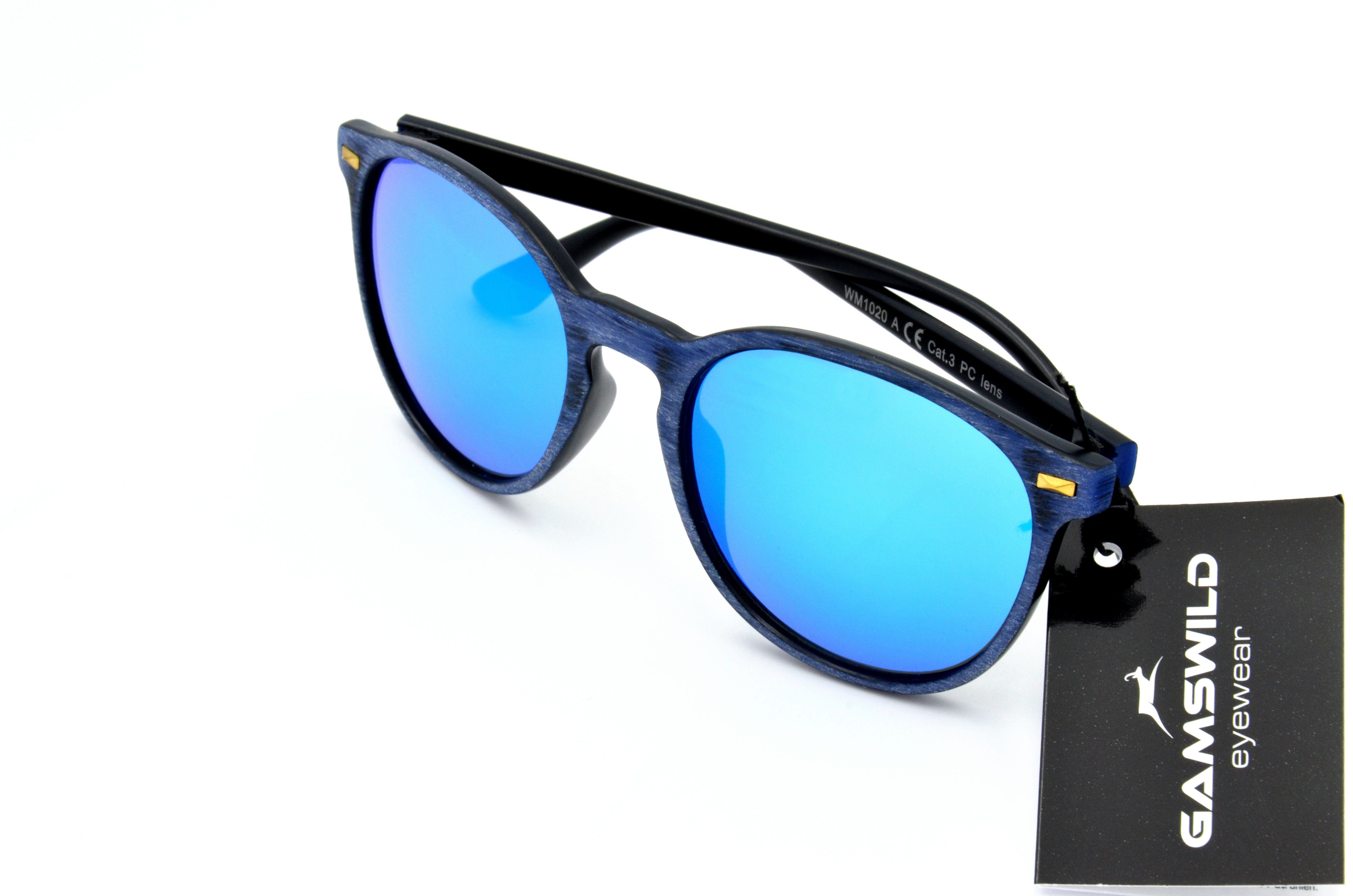 Damen Mode WM1020 Sonnenbrille Unisex Herren Gamswild GAMSSTYLE Brille WM1122 blau Holzoptik