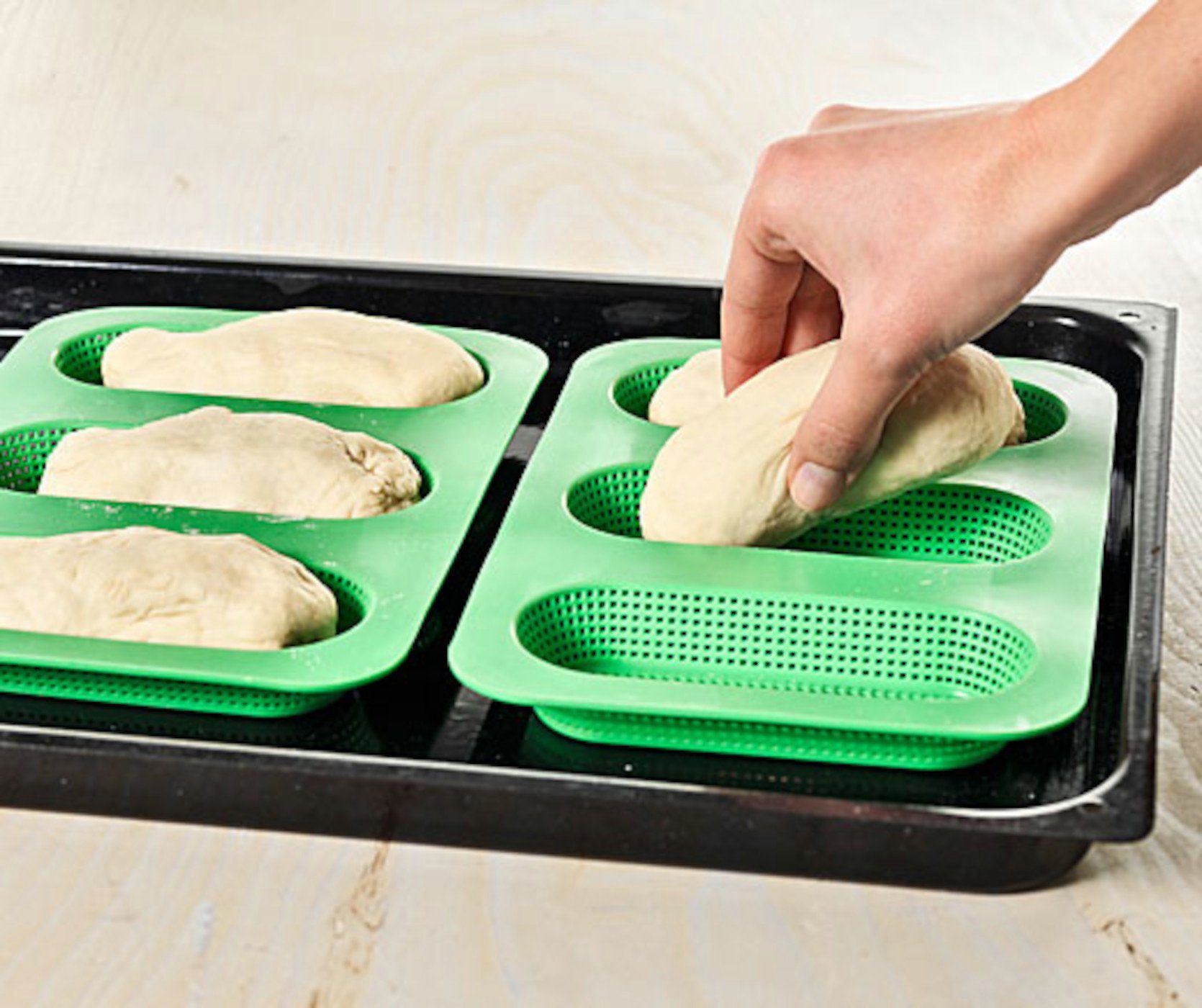 Betty Bossi Brotbackform Backform Mini-Baguettes, (2-tlg), Silikon