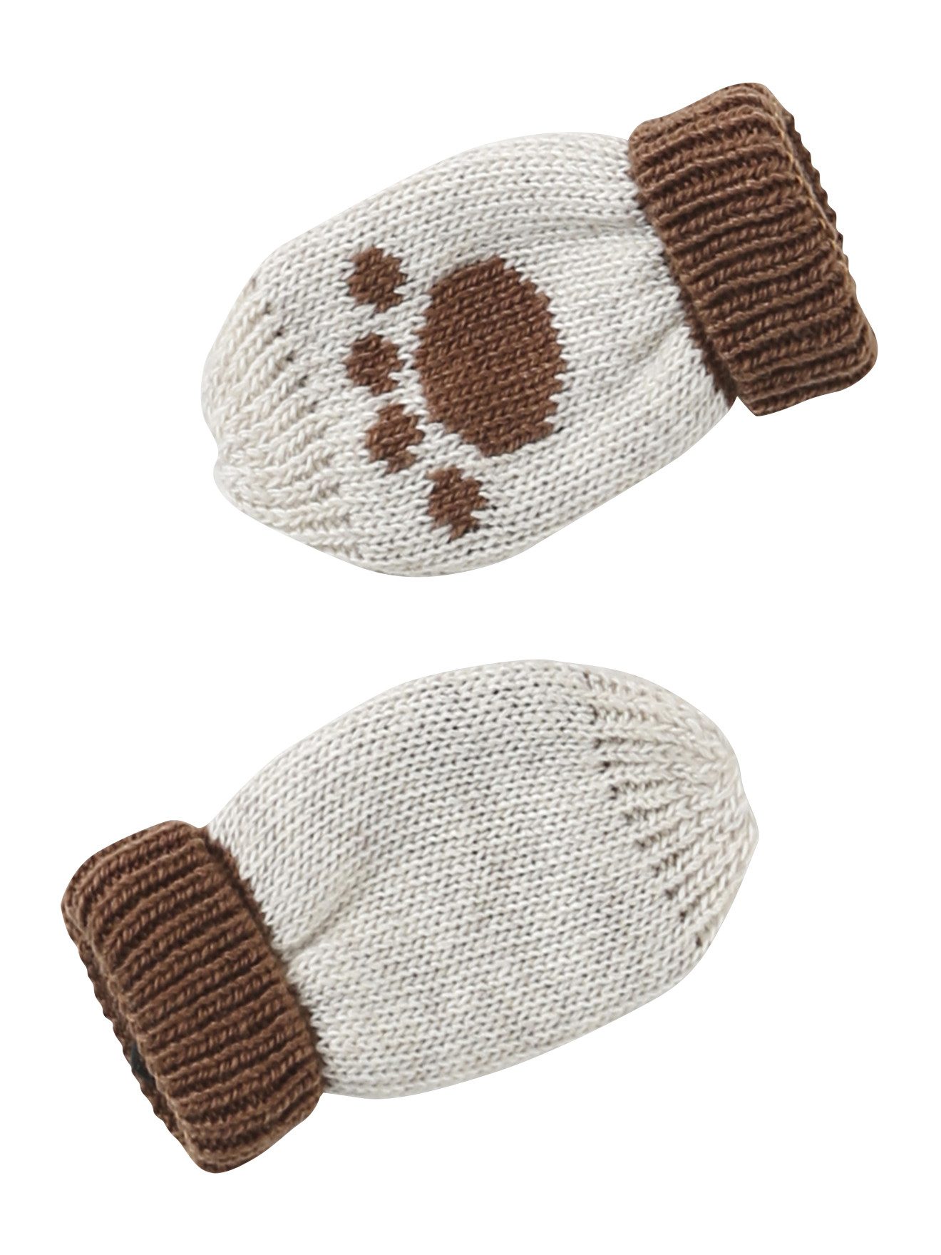 vertbaudet Mütze & Schal Baby Set: Mütze mit Bären, Snood und Fäustlingen