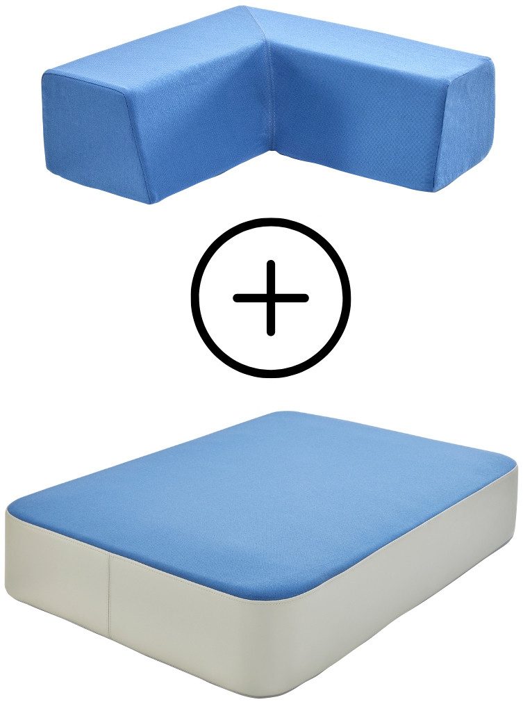 Hipp-Hopp - das Hüpfpolster Weichbodenmatte Hüpfpolster S + Gratis Rückenpolster M Winkel (Set), Made in Germany