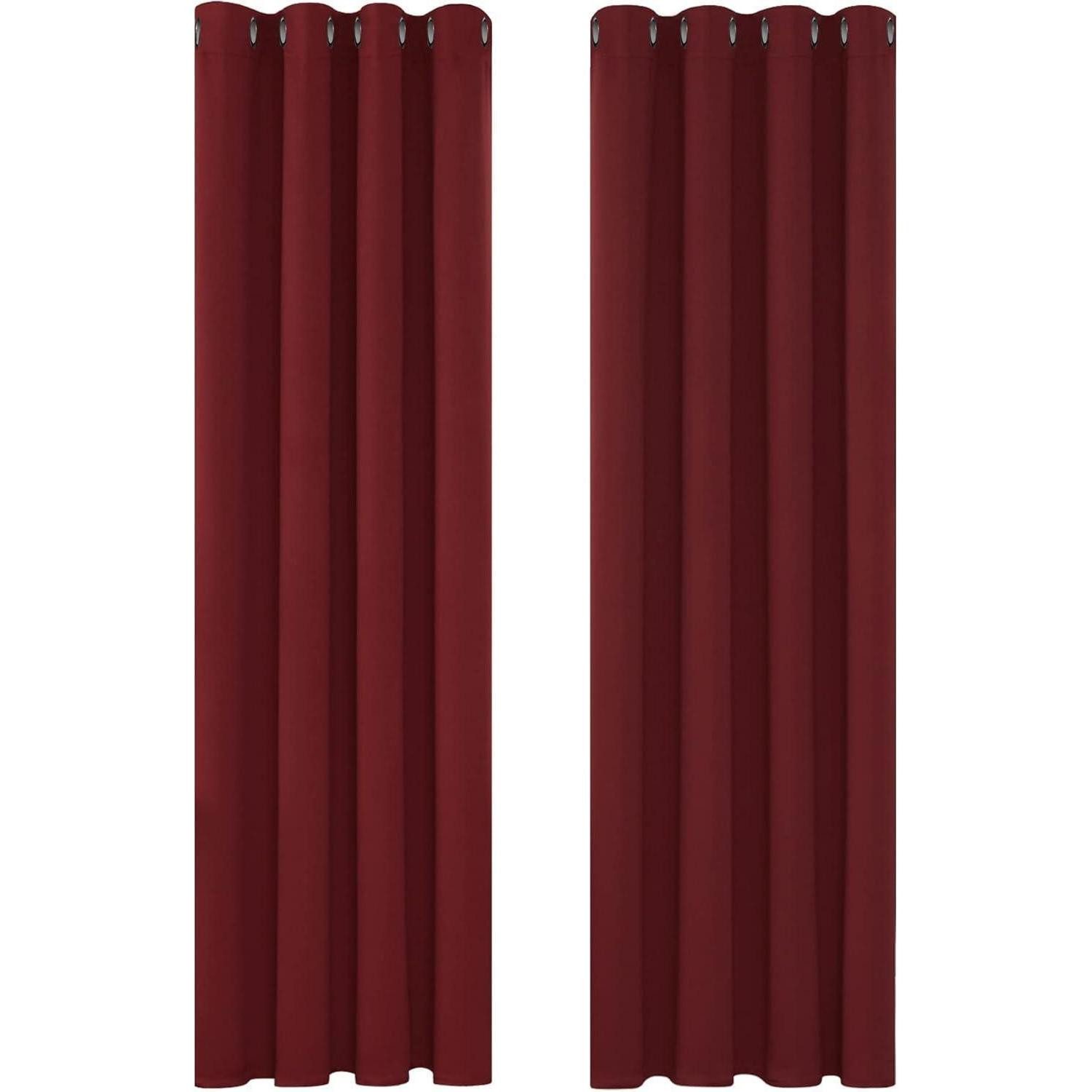 LuxusKollektion Verdunkelungsvorhang Vorhänge Verdunkelung Ösen blickdicht H180 x B140 cm (2er Pack) Rot (2 St)