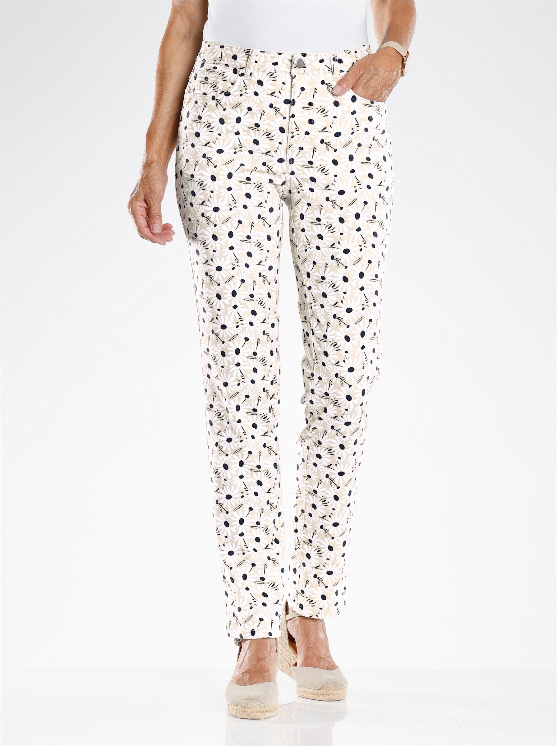 Bequeme Jeans Stretch-Hose leicht vertieft