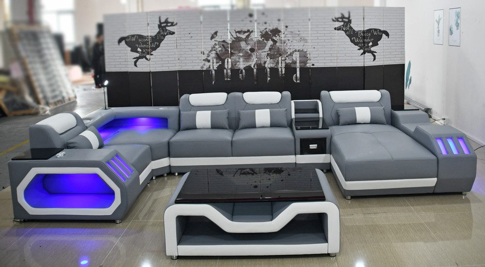 Xlmoebel Wohnlandschaft luxuriöses Wohnzimmer-Sofa Eckcouch Polstereckgarnitur Couches, Hergestellt in Europa