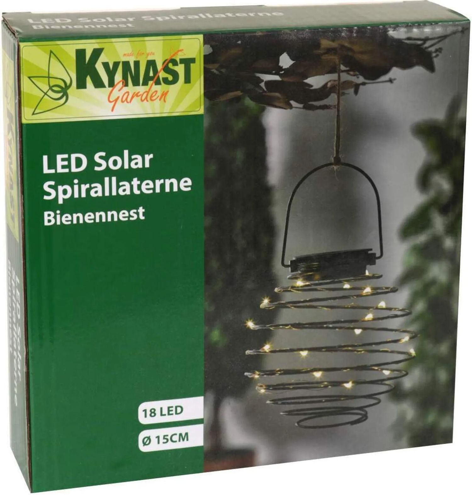 Kynast Garden LED Solarleuchte Solar LED Spirallaterne Bienennest Hängeleuchte warmweiß schwarz Ø15cm