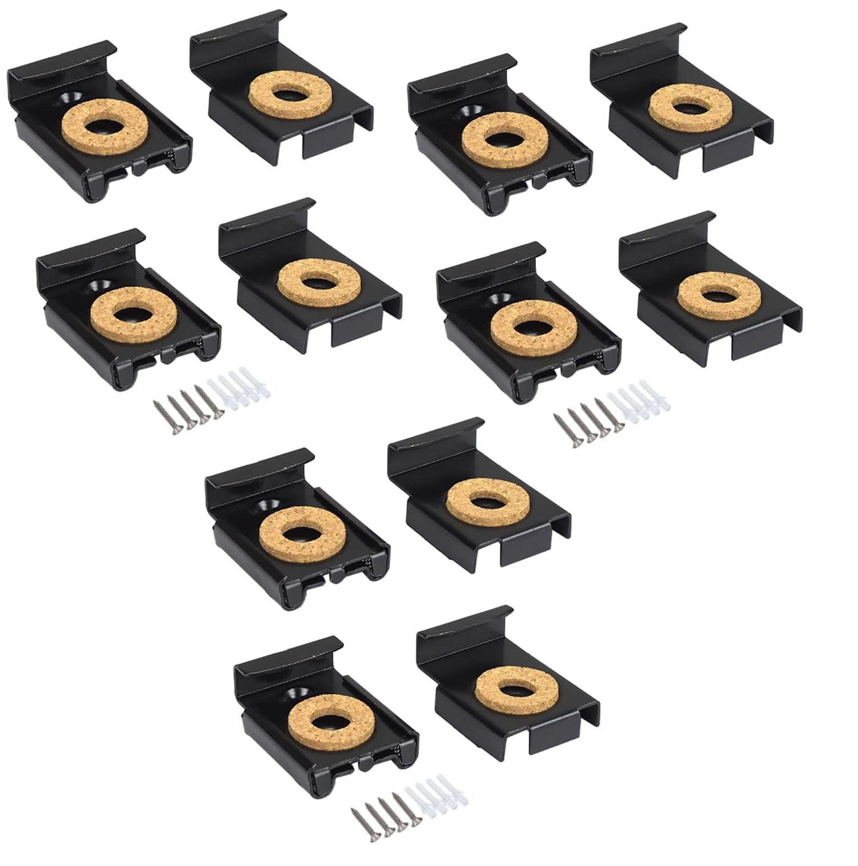 Regal 12er Set - Spiegelaufhängung Clips Set mit Dübel und Schrauben, 12