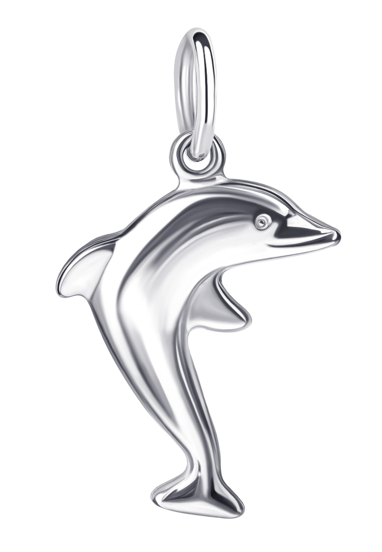 JEVELION Kettenanhänger Delphin Anhänger 925 Sterlingsilber (Silberanhänger, für Kinder - Mädchen), Schmuckanhänger - Made in Germany