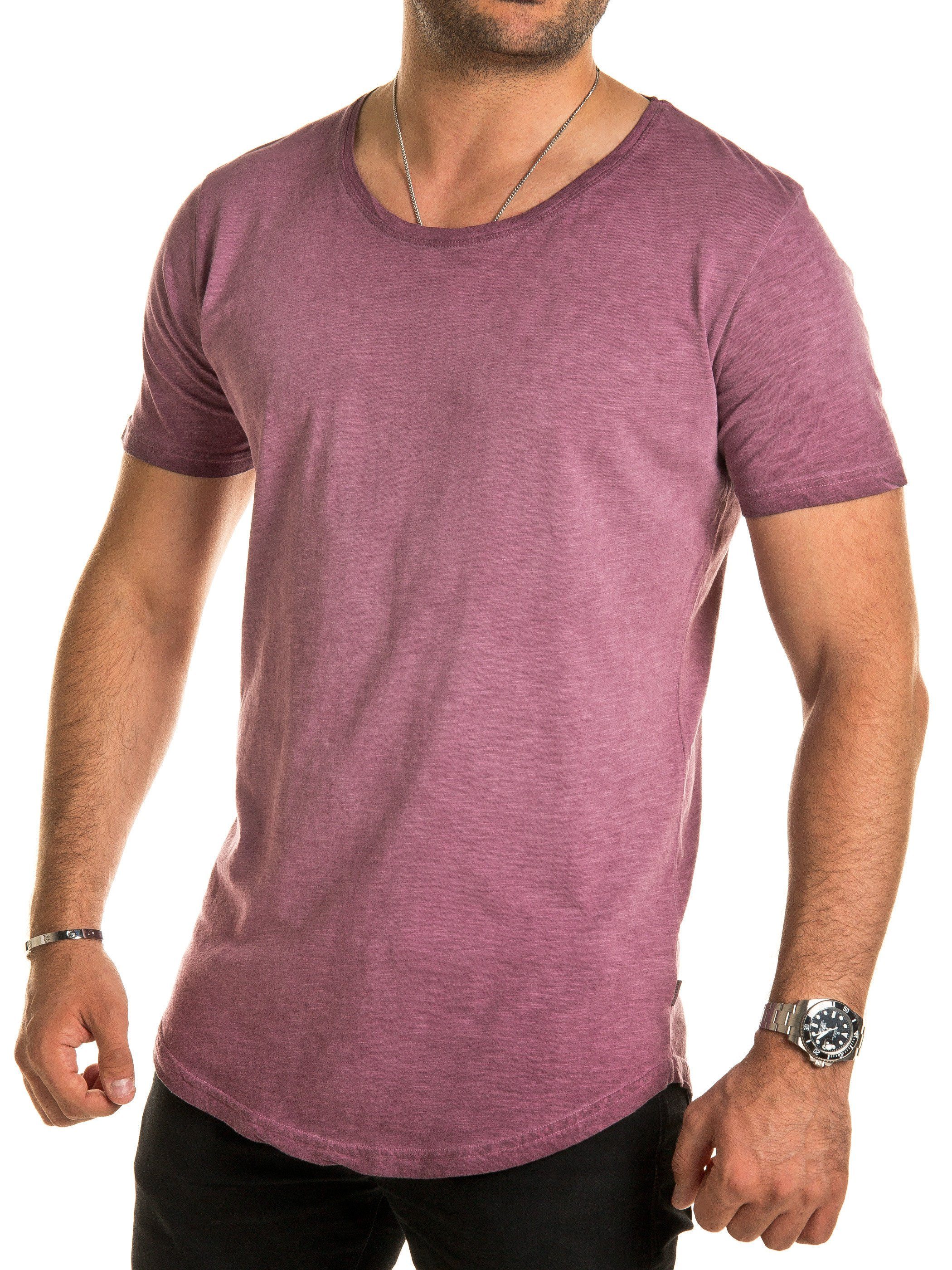 Pittman T-Shirt Shredder Oversize Basic Tee Crew Neck Washed (1-tlg) günstig online kaufen