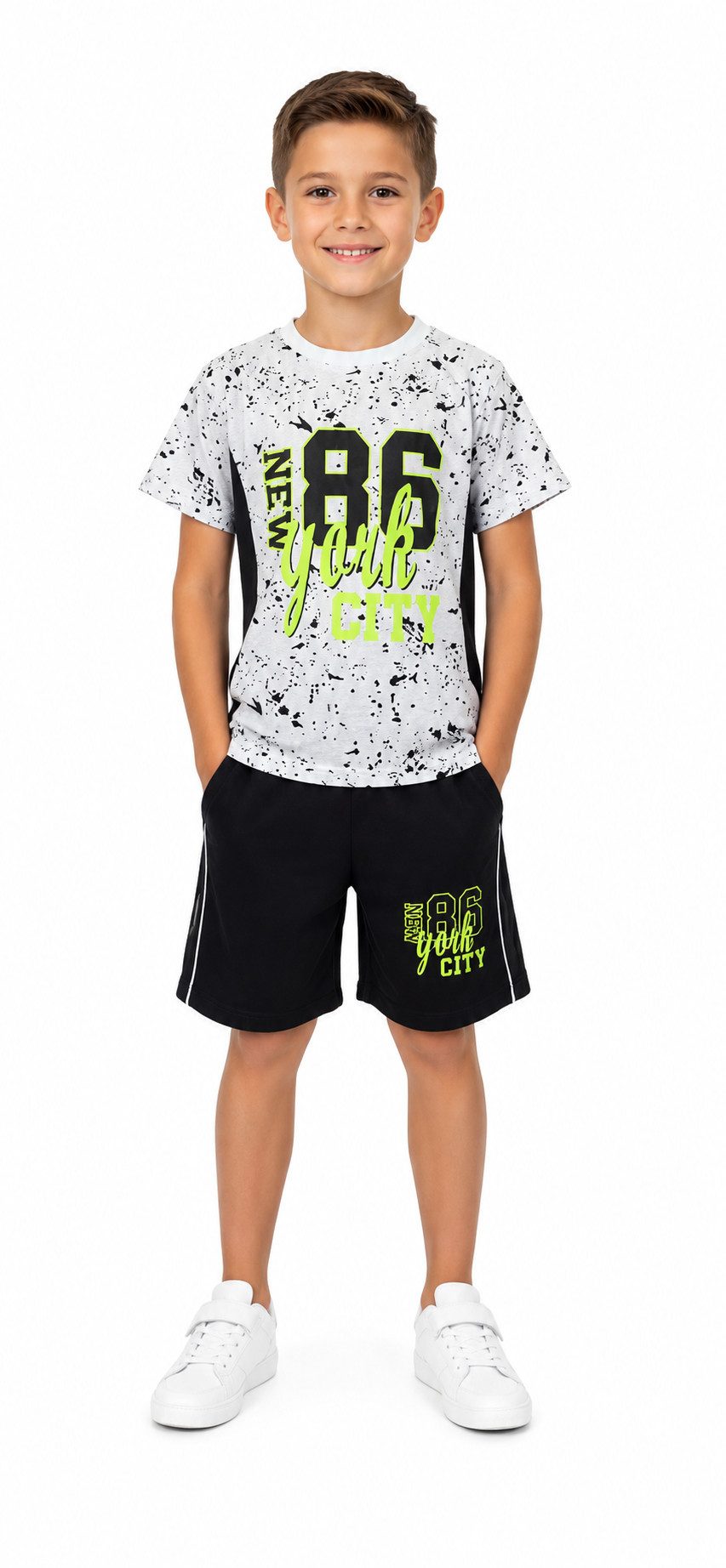 Fashion Boy T-Shirt & Bermudas T-Shirt + Shorts Sommerset 2er Set Bermuda Sweatshorts Sommer js153e (Set, T-Shirt+Shorts)