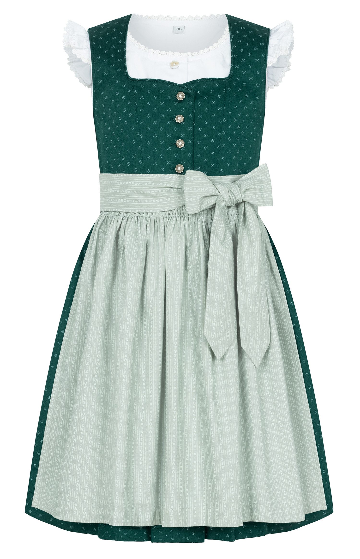 Nübler Dirndl Kinderdirndl Fabia in Tanne-Mint von Nübler - Rocklänge knielang