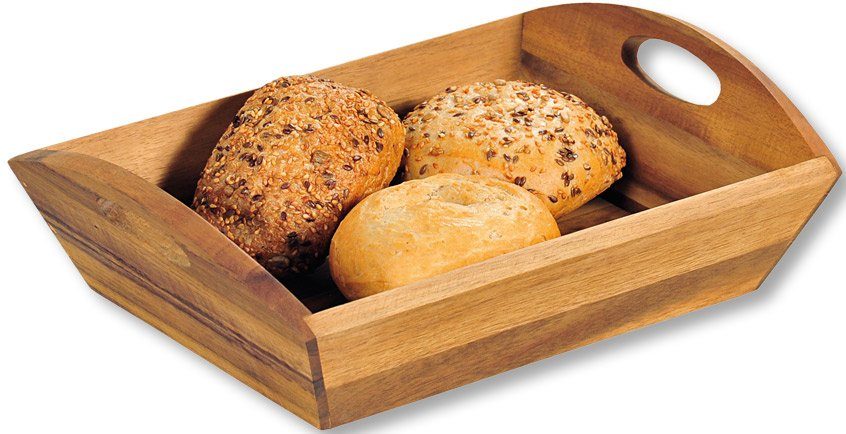 KESPER® Tablett Serviertablett, Akazienholz, (1-tlg), mit zwei Tragegriffen