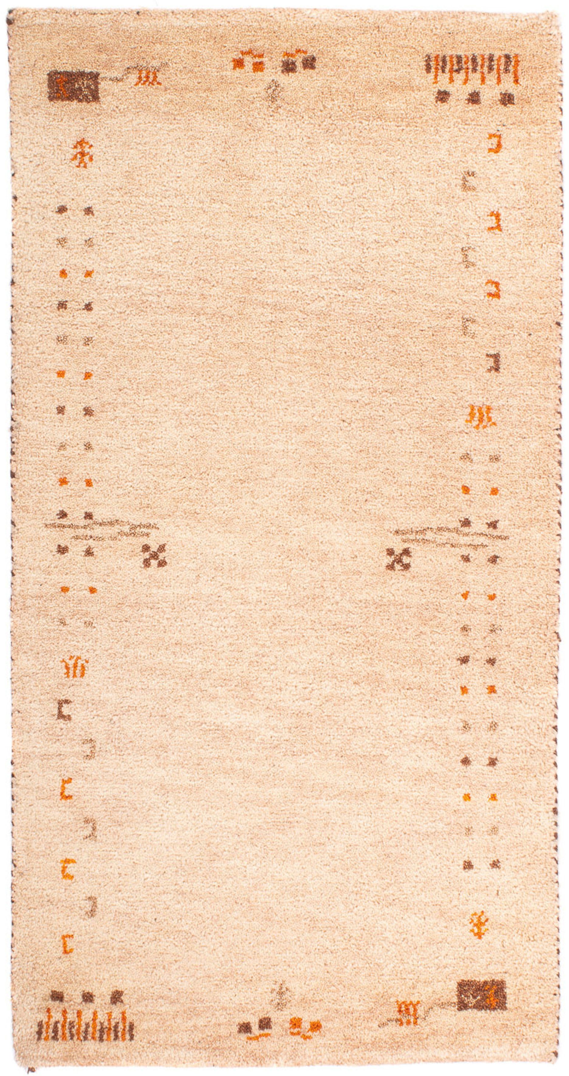 Gabbeh morgenland, 18 - cm Handgeknüpft, Einzelstück x Wohnzimmer, mm, Wollteppich 70 Zertifikat 140 - beige, - rechteckig, mit Indus Höhe: